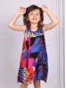 Kids Super Soft Bow Tie Shoulder Slip Fashion Dress (3-7  Yrs)